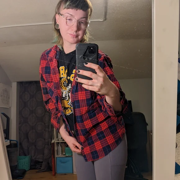 Vintage flannel long sleeve xl hiking outdoors shirt button down - Picture 2 of 5